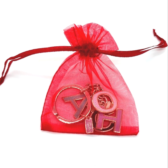 Vintage COACH Rare Pastel Letters Fob Multi Purse Charm Keychain Fob - Picture 7 of 7